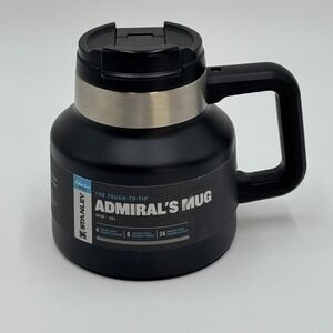 Stanley Tough-To-Tip Admiral's Mug 20oz Adventure Series Insulated Black NEW